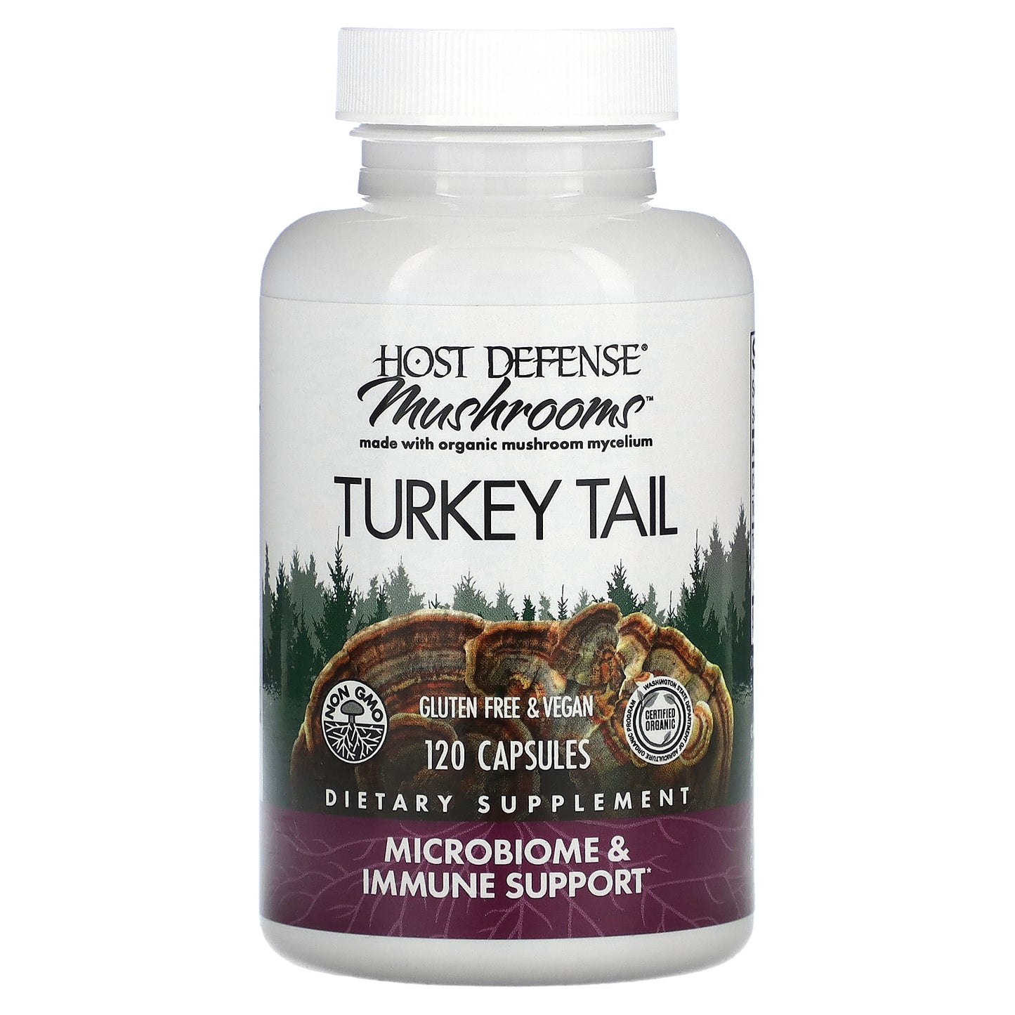 Host Defense, Mushrooms, Turkey Tail, 1 g, 120 Capsules