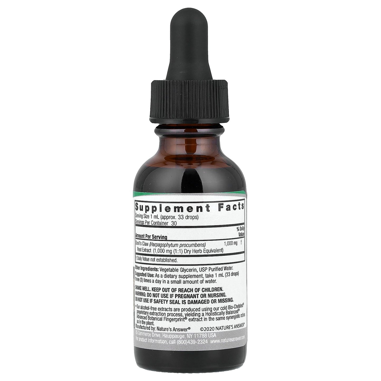 Nature's Answer, Devil's Claw Extract, Alcohol-Free, 1,000 mg, 1 fl oz (30 ml)
