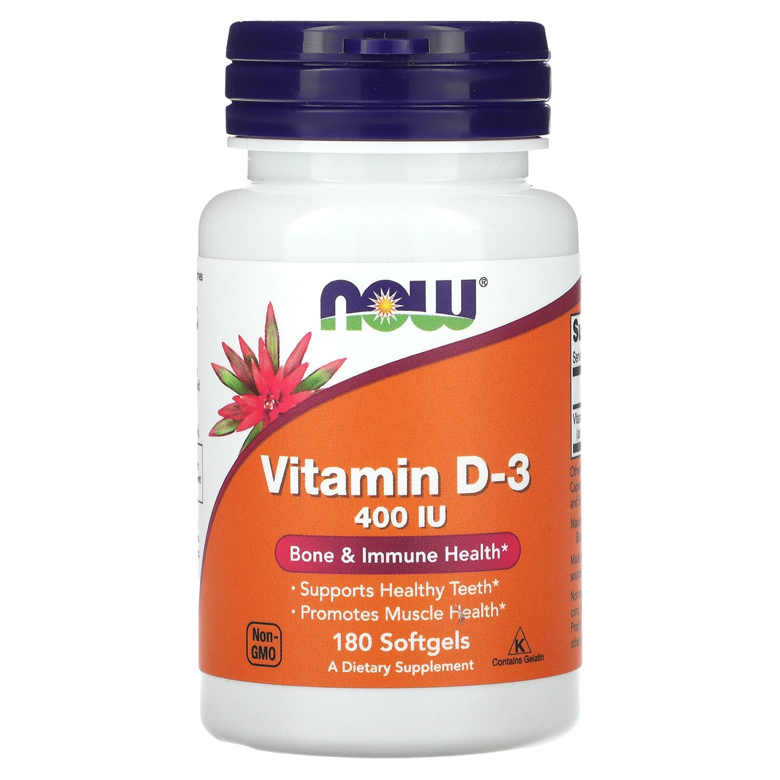 NOW Foods, Vitamin D-3, 400 IU, 180 Softgels