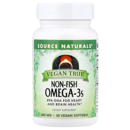 Source Naturals, Vegan True®, Non-Fish Omega-3s, 300 mg, 30 Vegan Softgels