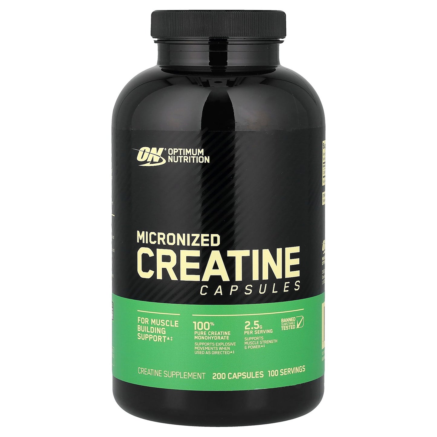 Optimum Nutrition, Micronized Creatine Capsules, 200 Capsules (1.25 g per Capsule )