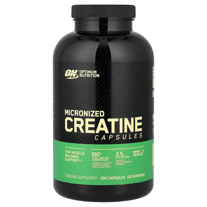 Optimum Nutrition, Micronized Creatine Capsules, 200 Capsules (1.25 g per Capsule )