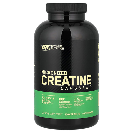 Optimum Nutrition, Micronized Creatine Capsules, 200 Capsules (1.25 g per Capsule )
