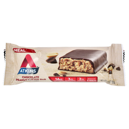 Atkins, Protein Meal Bar, Chocolate Peanut Butter , 5 Bars, 2.12 oz (60 g) Each