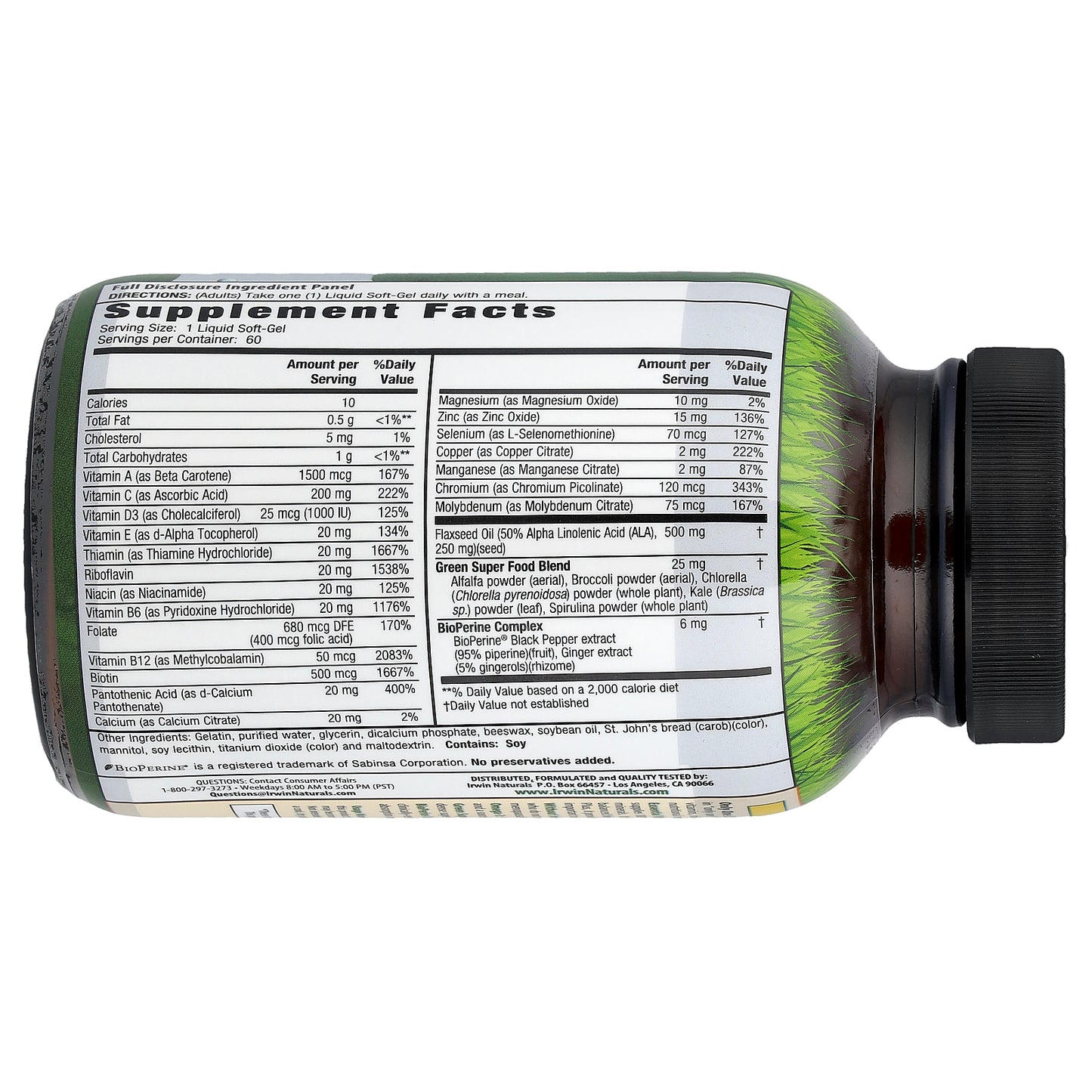 Irwin Naturals, Only One, Liquid-Gel Multi®, Without Iron, 60 Liquid Soft-Gels