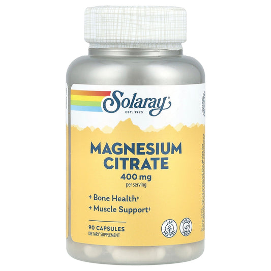 Solaray, Magnesium Citrate, 400 mg, 90 Capsules