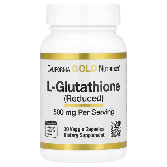 California Gold Nutrition, L-Glutathione (Reduced), 500 mg, 30 Veggie Capsules