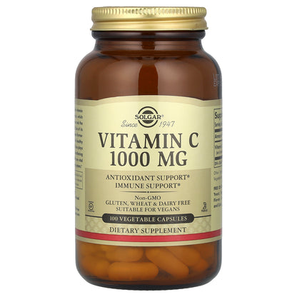 Solgar, Vitamin C, 1,000 mg, 100 Vegetable Capsules