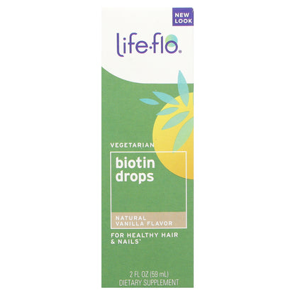 Life-flo, Biotin Drops, Natural Vanilla , 2 fl oz (59 ml)