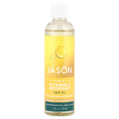 Jason Natural, Vitamin E Antioxidant Body Oil, 5,000 IU, 4 fl oz (118 ml)