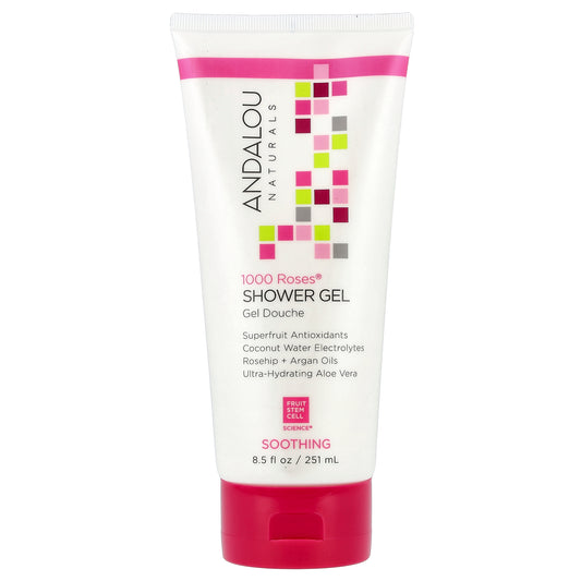 Andalou Naturals, 1000 Roses®, Soothing Shower Gel, 8.5 fl oz (251 ml)