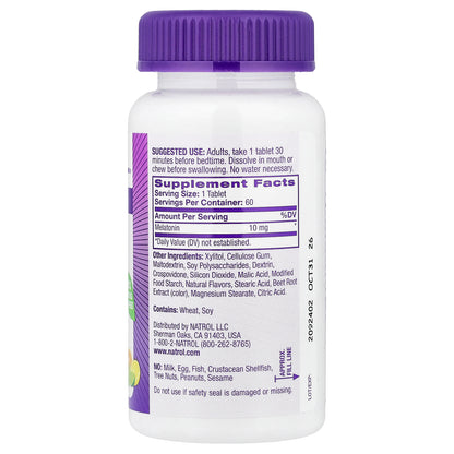 Natrol, Melatonin, Fast Dissolve, Citrus, 10 mg, 60 Tablets