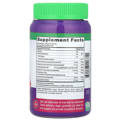 Nature's Truth, Essential Iron + B-Vitamins, Zinc Gummies, Natural Grape, 60 Gummies