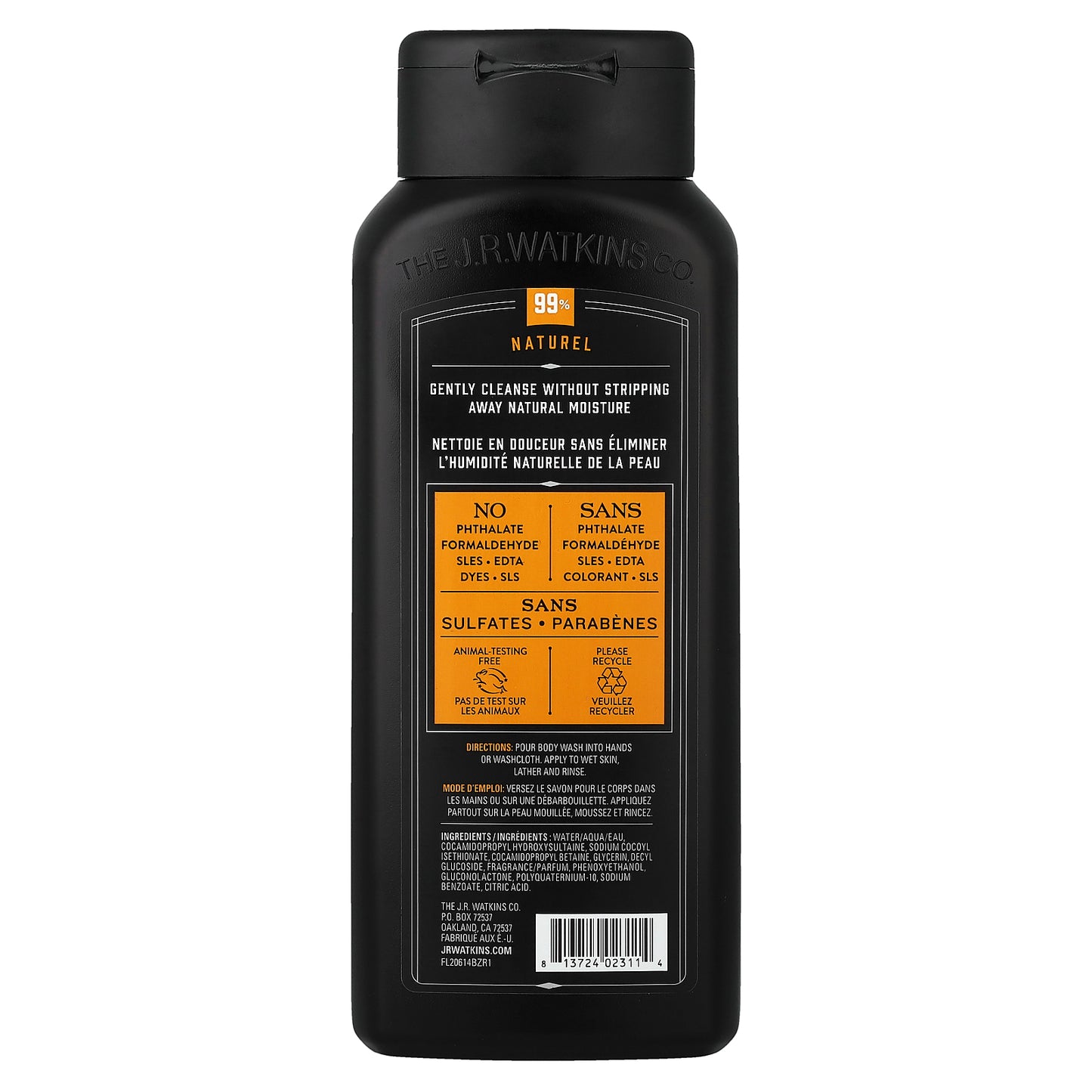 J R Watkins, Men's Body Wash, Bergamot & Oak, 18 fl oz (532 ml)