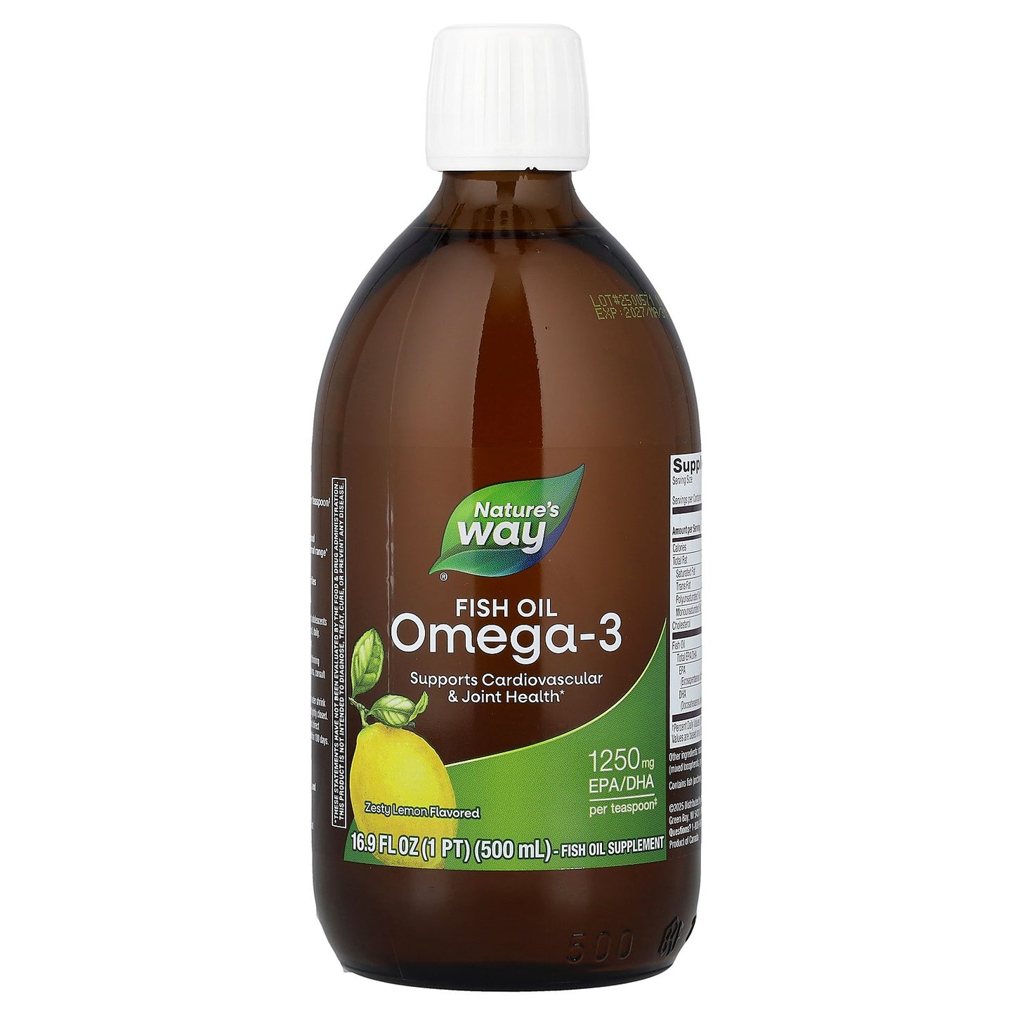 Nature's Way, Fish Oil Omega-3, Zesty Lemon, 16.9 fl oz (500 ml)