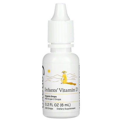 Genexa, Infants´ Vitamin D, Newborn+, Organic Vanilla, 200 IU, 200 Drops, 0.2 fl oz (6 ml)