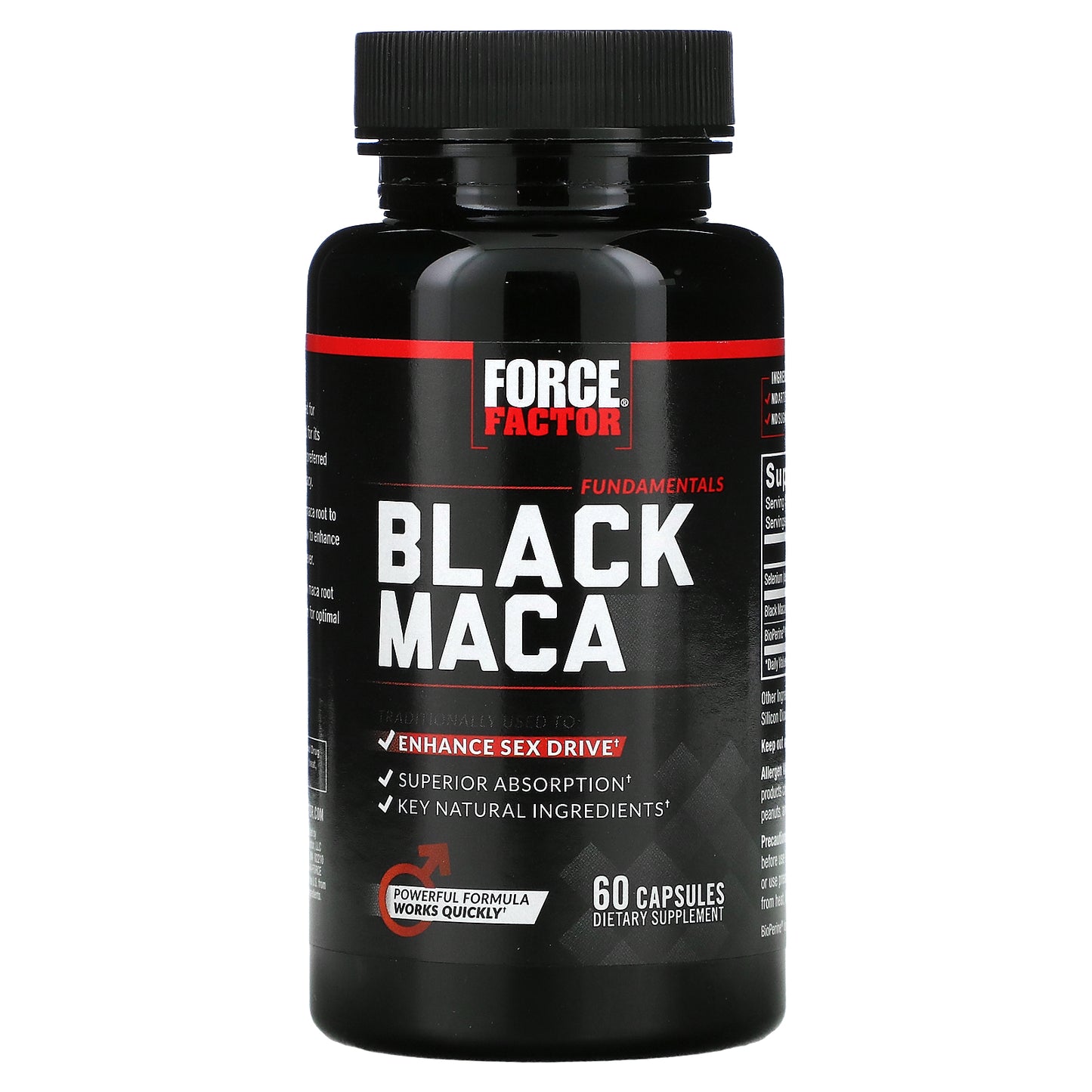 Force Factor, Fundamentals, Black Maca, 60 Capsules