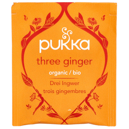 Pukka Herbs, Organic Herbal Tea, Three Ginger, Caffeine Free, 20 Sachets, 1.27 oz (36 g)