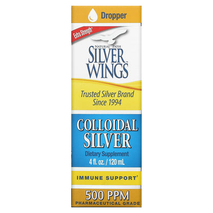 Natural Path Silver Wings, Colloidal Silver, Extra Strength, 500 PPM, 4 fl oz (120 ml)