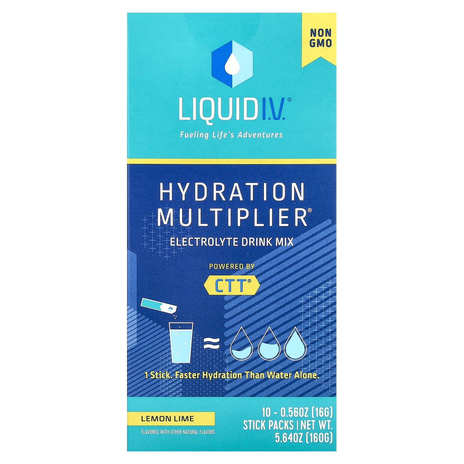 Liquid I.V., Hydration Multiplier®, Electrolyte Drink Mix, Lemon Lime, 10 Stick Packs, 0.56 oz (16 g) Each