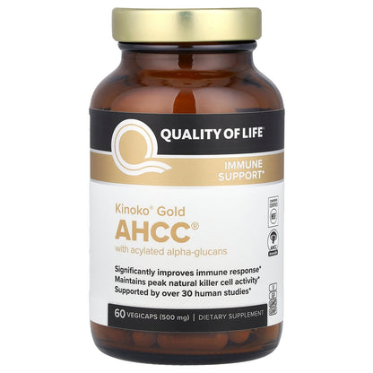 Quality of Life, Kinoko® Gold AHCC®, 500 mg, 60 Vegicaps