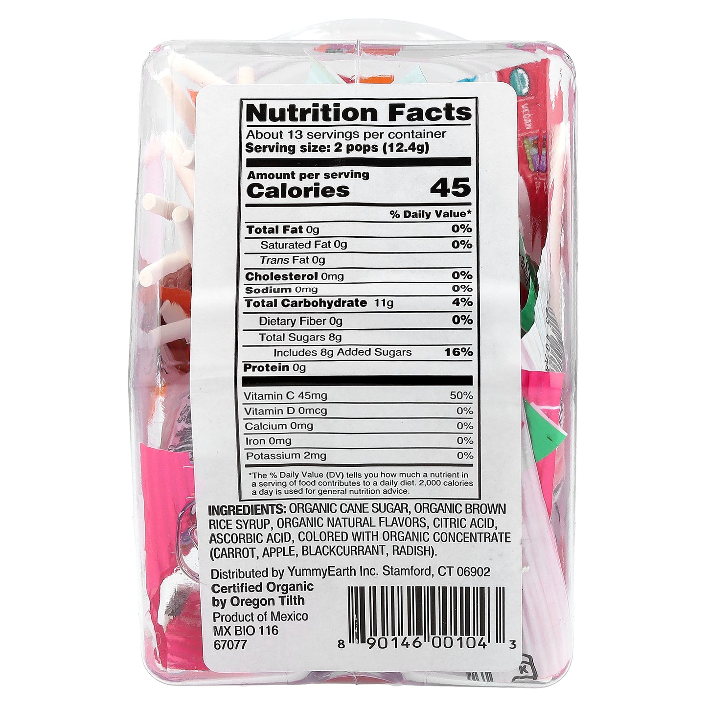 YumEarth, Organic Pops, Pomegranate, Watermelon, Peach, Strawberry, 6 oz (170 g)