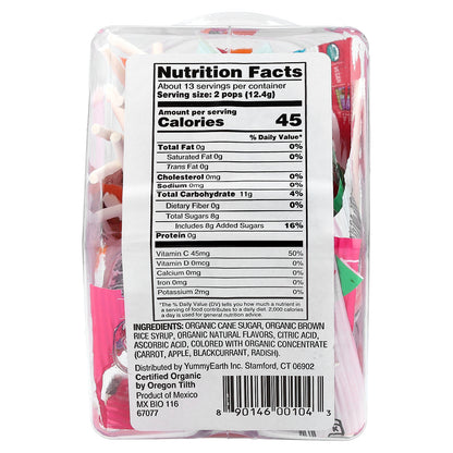 YumEarth, Organic Pops, Pomegranate, Watermelon, Peach, Strawberry, 6 oz (170 g)