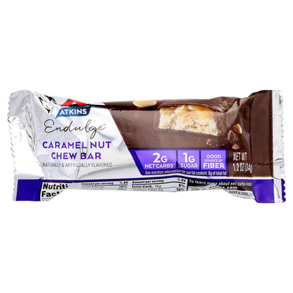 Atkins, Endulge™, Caramel Nut Chew Bar, 5 Bars, 1.2 oz (34 g) Each