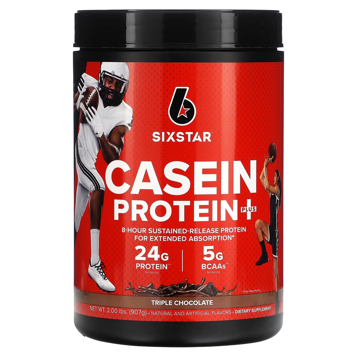 SIXSTAR, Casein Protein Plus, Triple Chocolate, 2 lbs (907 g)