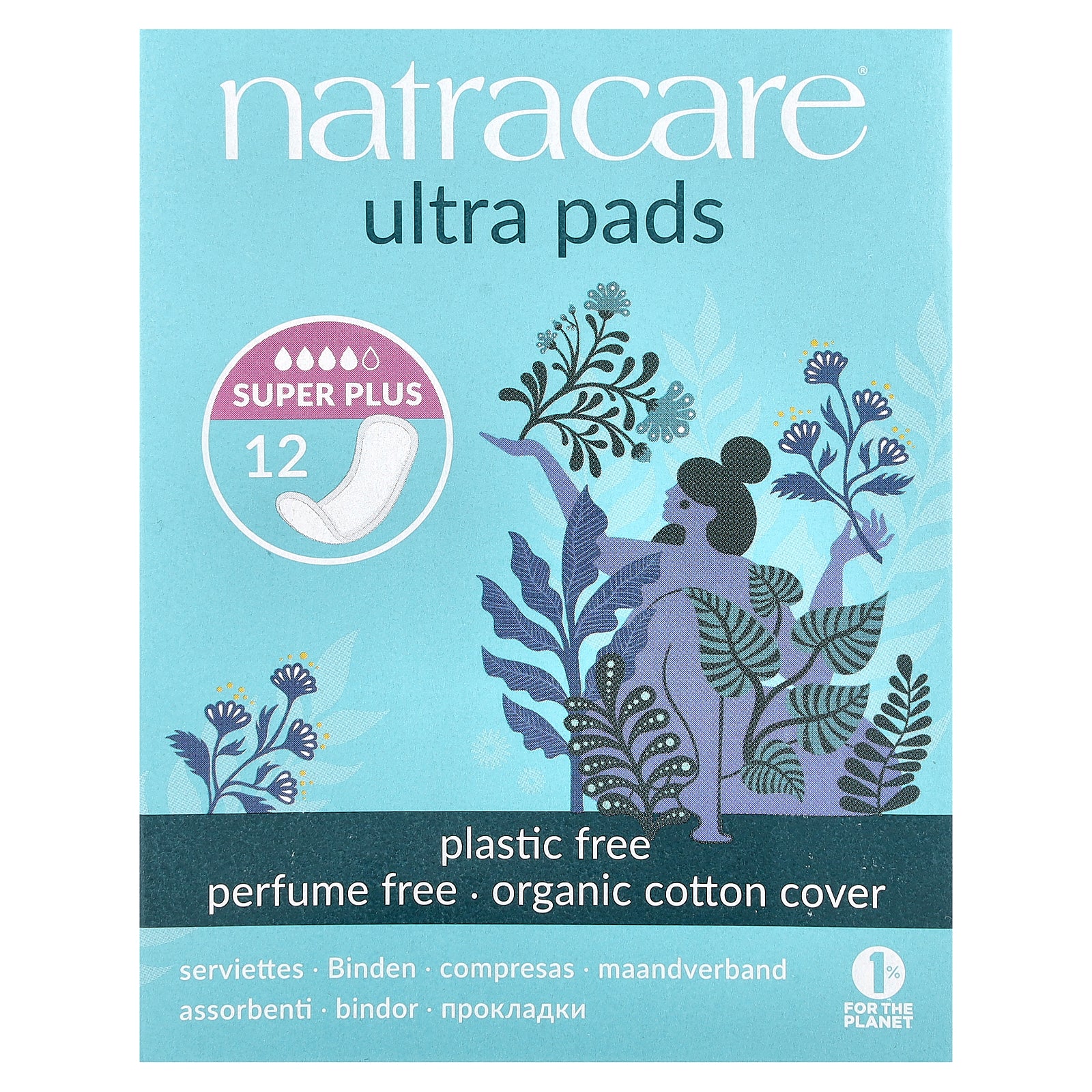 Natracare, Ultra Pads, Organic Cotton Cover, Super Plus, 12 Pads
