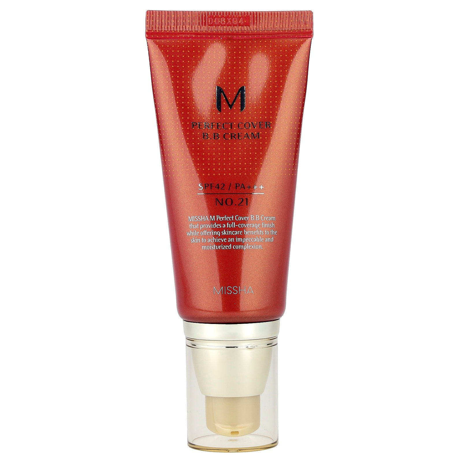 Missha, M Perfect Cover B.B Cream, SPF 42 PA+++, No. 21 Light Beige, 1.69 fl oz (50 ml)