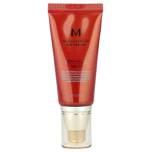 Missha, M Perfect Cover B.B Cream, SPF 42 PA+++, No. 21 Light Beige, 1.69 fl oz (50 ml)