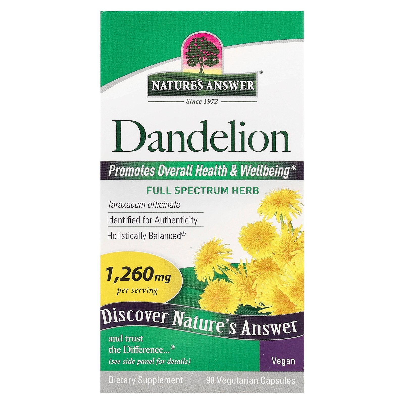 Nature's Answer, Dandelion, 90 Vegetarian Capsules (420 mg per Capsule)
