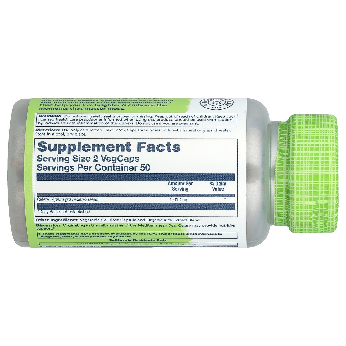 Solaray, True Herbs, Celery Seed, 100 VegCaps (505 mg per Capsule)