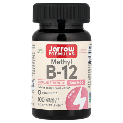 Jarrow Formulas, Methyl B-12, Fruit, 500 mcg, 100 Chewable Tablets