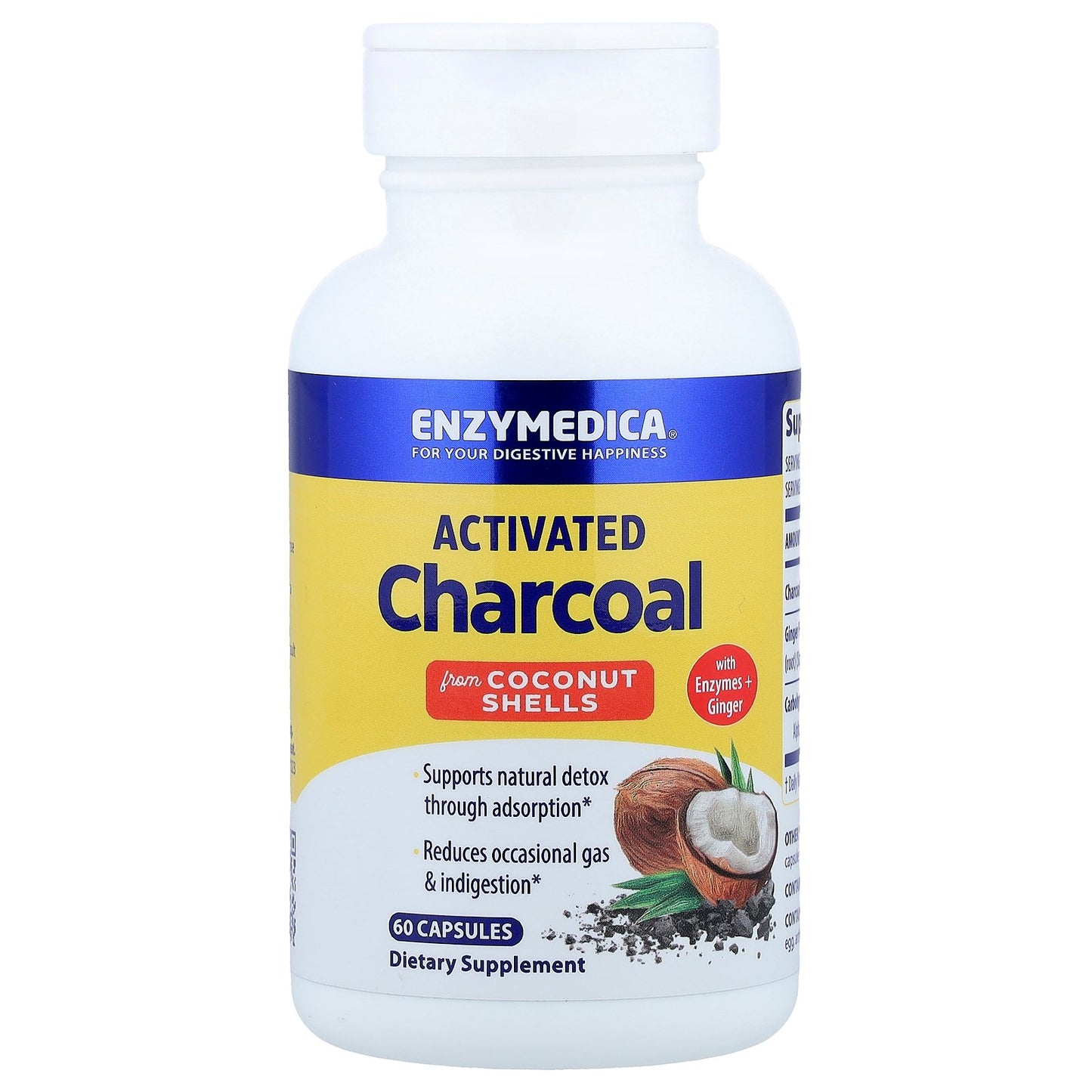 Enzymedica, Activated Charcoal, 60 Capsules
