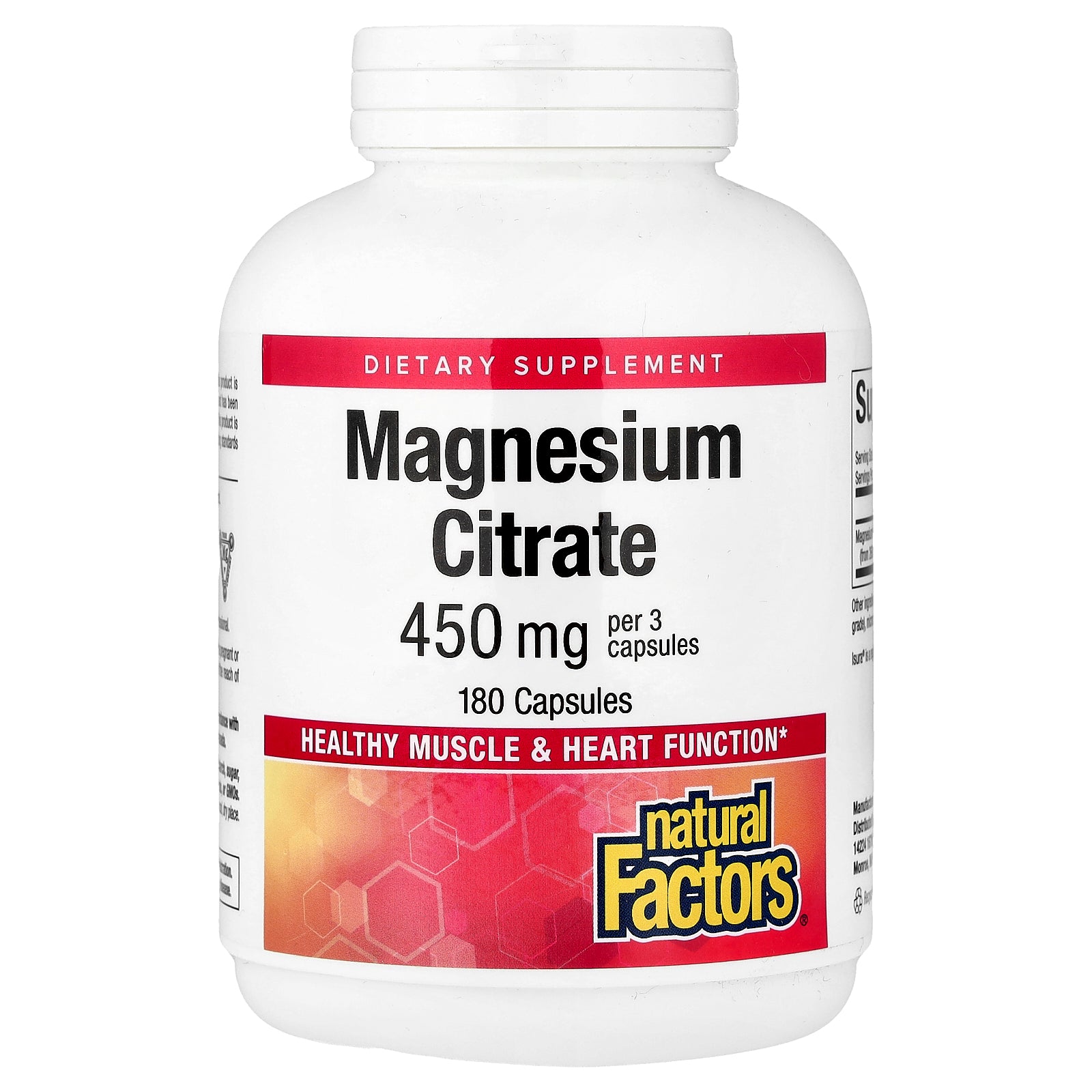 Natural Factors, Magnesium Citrate, 180 Capsules (150 mg Per capsule)