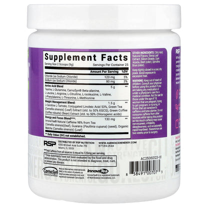 RSP Nutrition, AminoLean®, Energy, Acai, 7.94 oz (225 g)