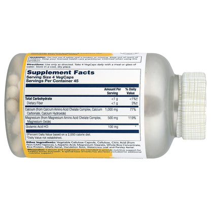 Solaray, Calcium Magnesium 2:1 Ratio, 180 VegCaps