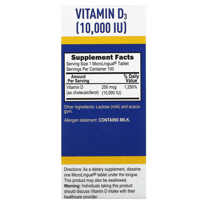 Superior Source, D3, 250 mcg (10,000 IU), 100 MicroLingual Instant Dissolve Tablets