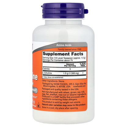 NOW Foods, L-Citrulline, Pure Powder, 4 oz (113 g)