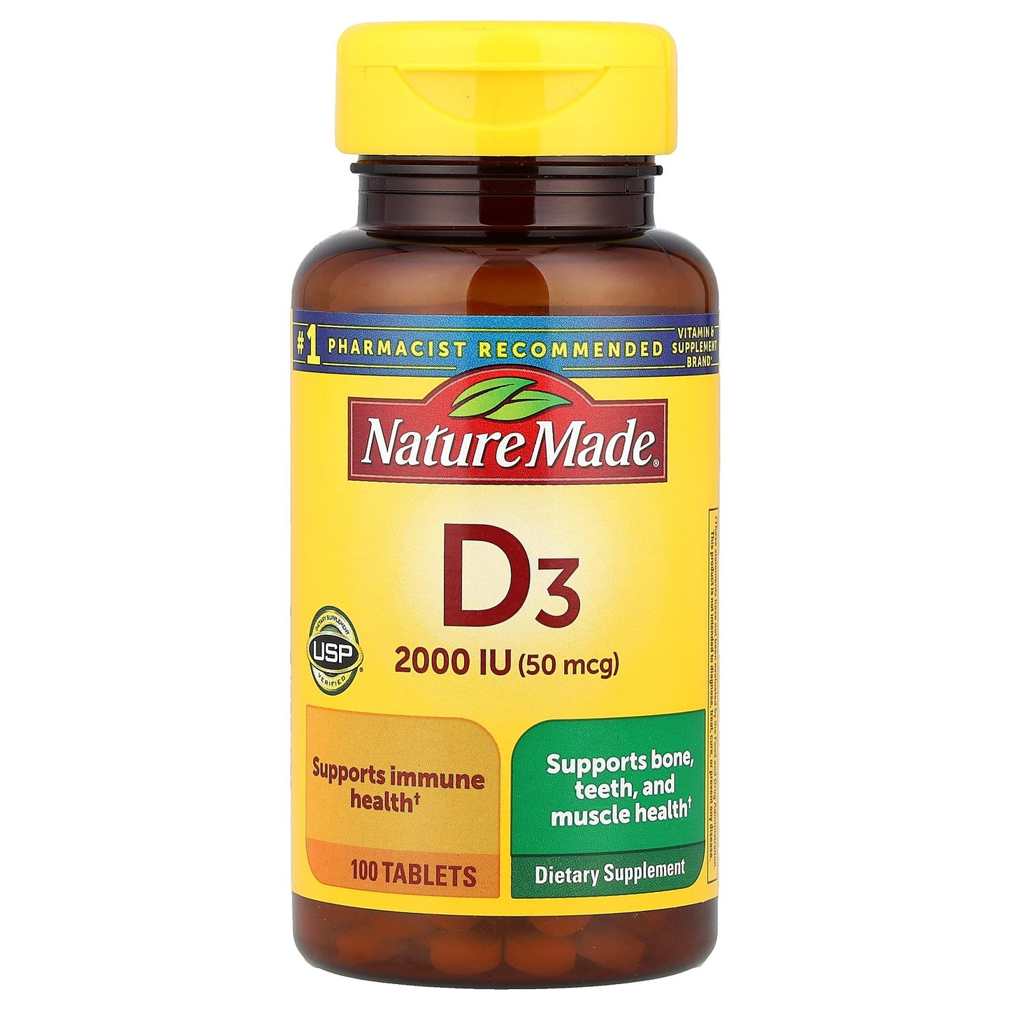 Nature Made, Vitamin D3, 50 mcg (2000 IU), 100 Tablets