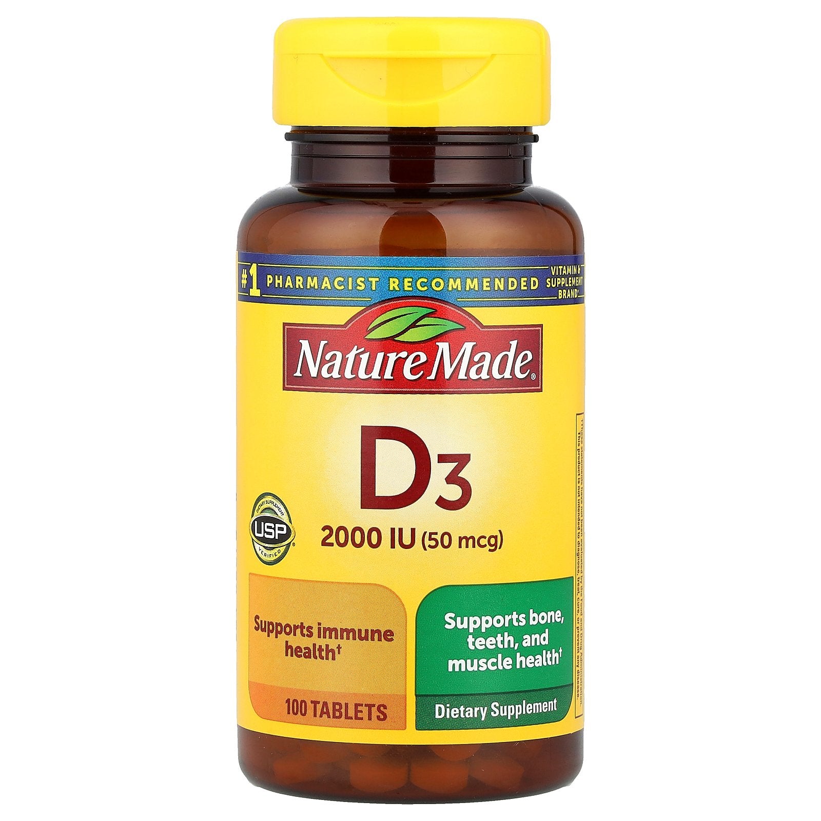Nature Made, Vitamin D3, 50 mcg (2000 IU), 100 Tablets