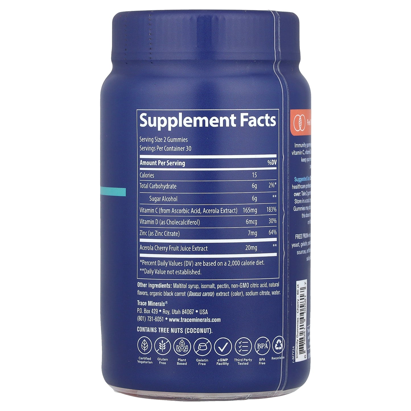 Trace, Immunity Gummies, Cherry, 60 Gummies