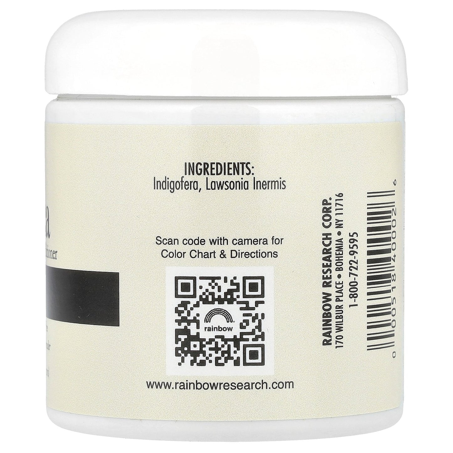 Rainbow Research, Henna, Hair Color & Conditioner, Black, 4 oz (113 g)