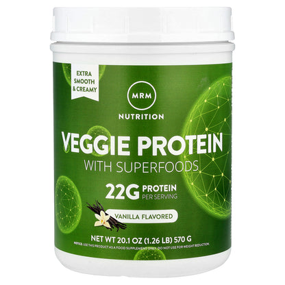 MRM Nutrition, Veggie Protein with Superfoods, Vanilla, 1.26 lb (570 g)