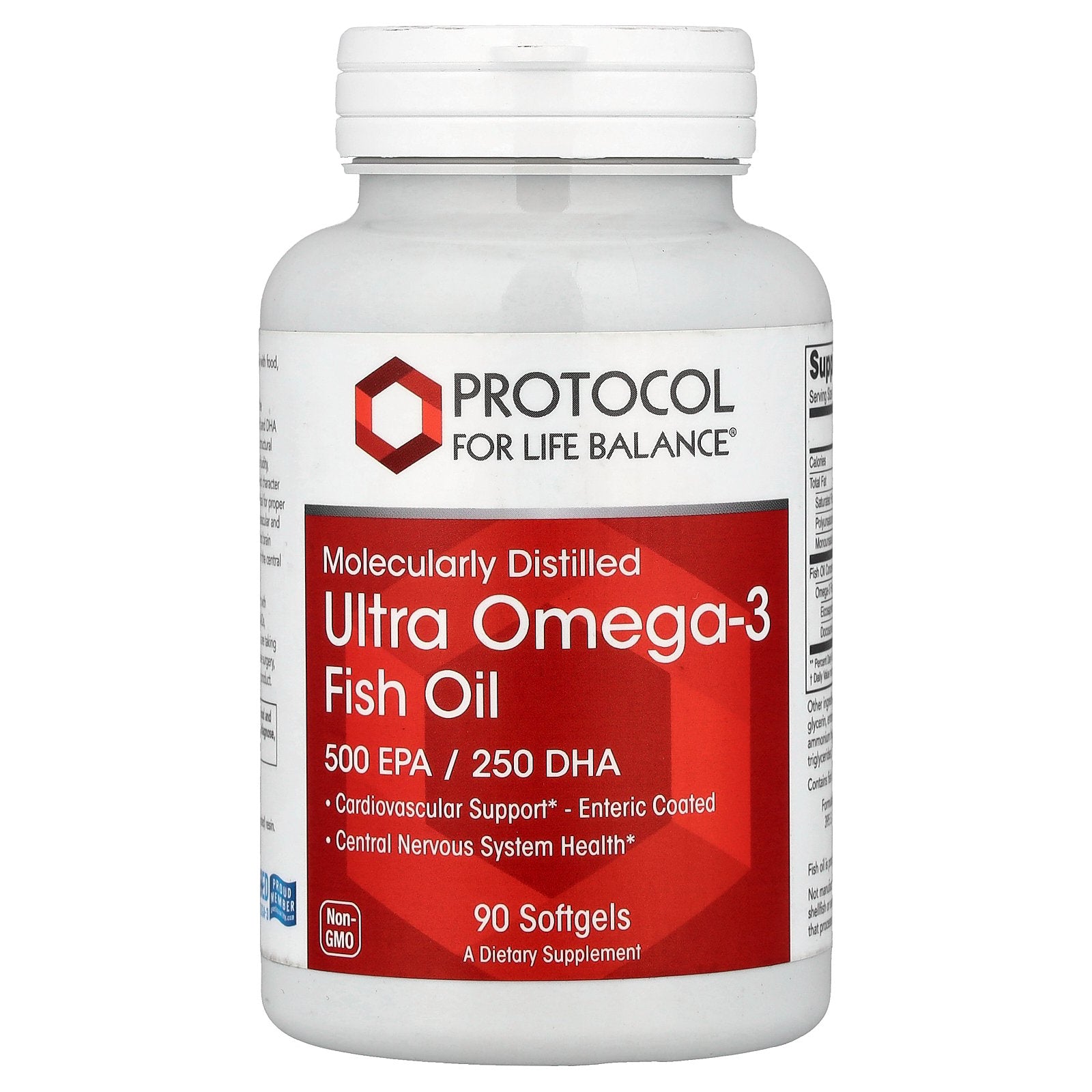 Protocol for Life Balance, Molecularly Distilled Ultra Omega-3 Fish Oil, 90 Softgels