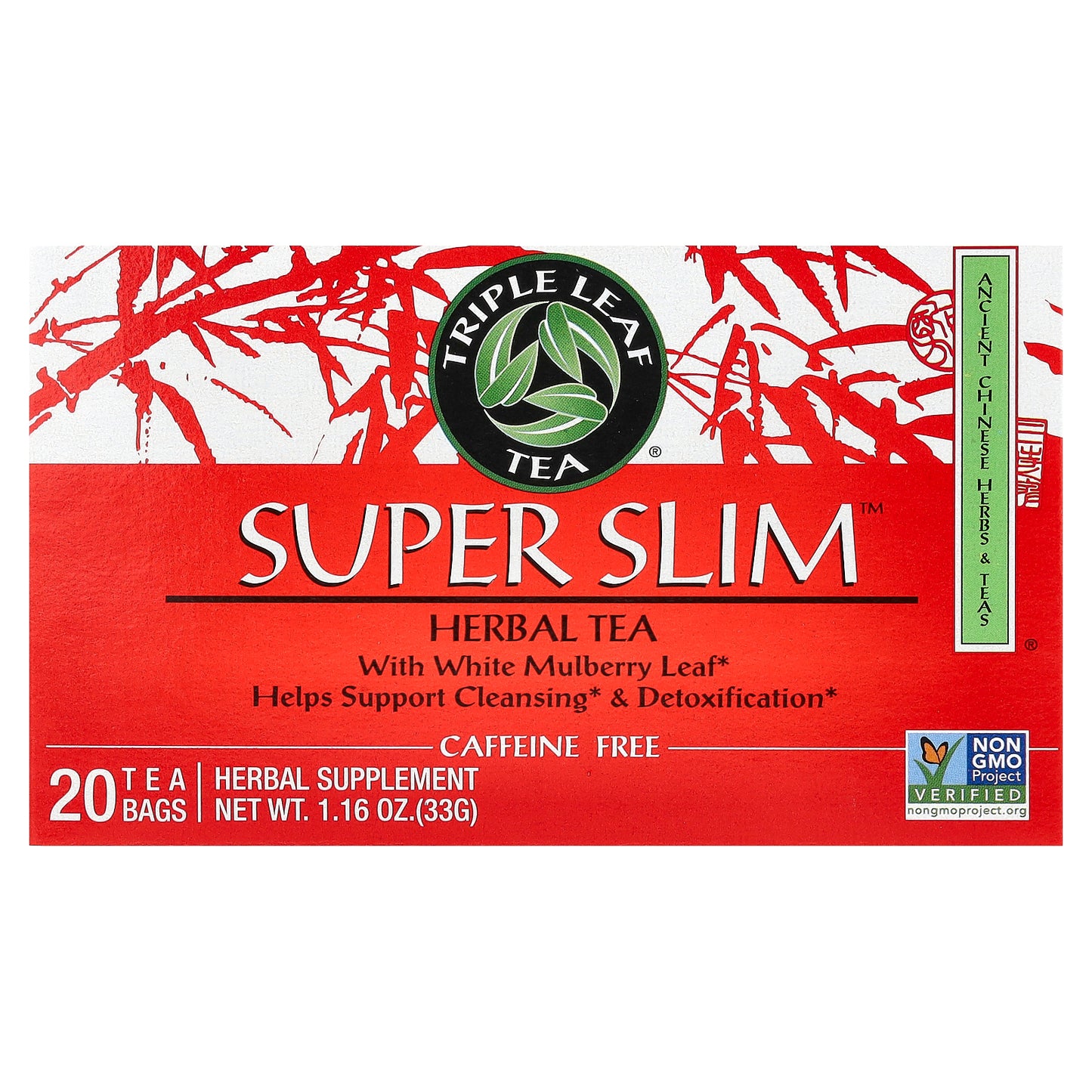 Triple Leaf Tea, Super Slim Herbal Tea, Caffeine-Free, 20 Tea Bags, 1.16 oz (33 g)