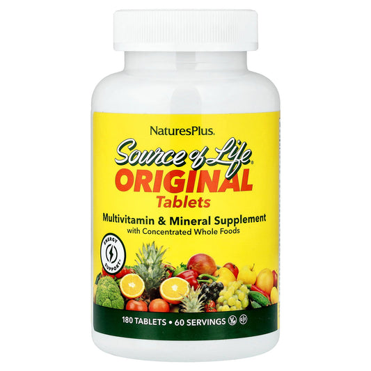 NaturesPlus, Source of Life®, Original Tablets, Multivitamin & Mineral Supplement, 180 Tablets