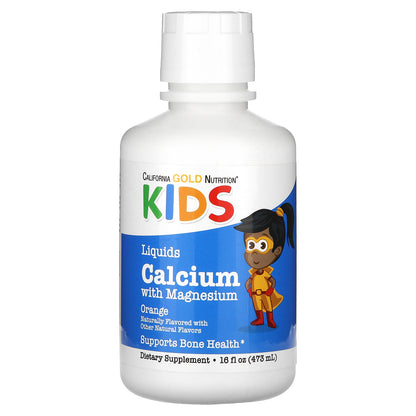 California Gold Nutrition, Children's Liquid Calcium with Magnesium, Vitamin D and Zinc, 16 fl oz (473 ml)